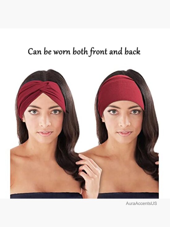 10 Pcs Stretch Knotted Wide Headbands for Women Workout Sport